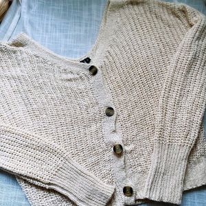 Cream Button Up Sweater